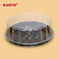 KARYO-Boîte à Gâteaux en Plastique Transparente, Plateau Jetable, avec Dôme Transparent, 281H