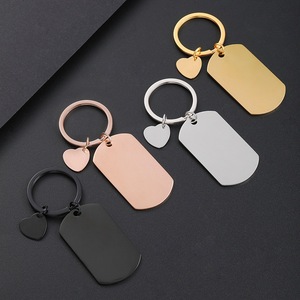 Wholesale DIY Rose Gold Stainless Steel Pet <b>Tag</b> <b>Custom</b> Blank Keychain Heart Pendant Fashion Anti-Lost <b>Dog</b> <b>Tag</b> Keychain Square - Product Image 5