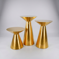 SAMKAI Socle cylindrique en acier inoxydable pour présentoirs d'événements, plateforme de présentation, mobilier d'hôtel moderne, salon