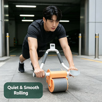 Rouleau abdominal automatique à rebond pour le renforcement musculaire, équipement de gym à domicile pour hommes et femmes adultes, pour affiner la taille et brûler les graisses