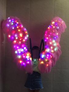 <span class=keywords><strong>Ali</strong></span> d'Angelo Luminose per Spettacoli in Discoteca, Palcoscenico, Sfilate, con Piume LED e Pannello Posteriore, <span class=keywords><strong>Ali</strong></span> <span class=keywords><strong>Bianche</strong></span> e Rosa - Product Image 3