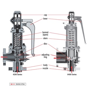 Válvula de Seguridad Térmica COVNA DN50 SS316 de Alta Presión, Tipo Resorte, Apertura Total, para Gas y Aire - Product Image 3