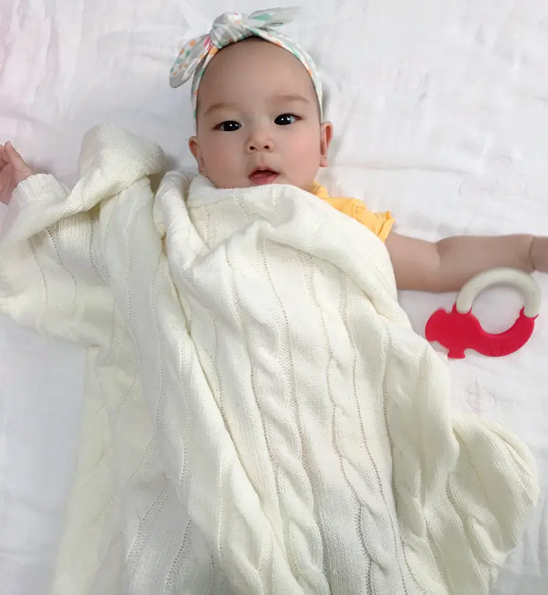 Cobertores para recém-nascidos de malha coreana, macias e sólidas de malha, cobertor para bebês