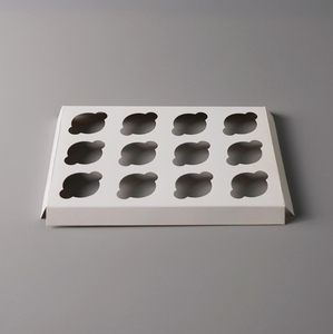 12 <span class=keywords><strong>Mini</strong></span> Cupcake hộp có thể gập lại gói quà tặng hộp các tông màu trắng cupcake hộp cho bánh nhỏ - Product Image 4