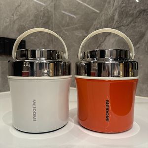 Meidomi Stainless Steel <b>Vacuum</b> Insulated Lunch Box Cylinder Shape Solid Color Lid For Adults - Product Image 3