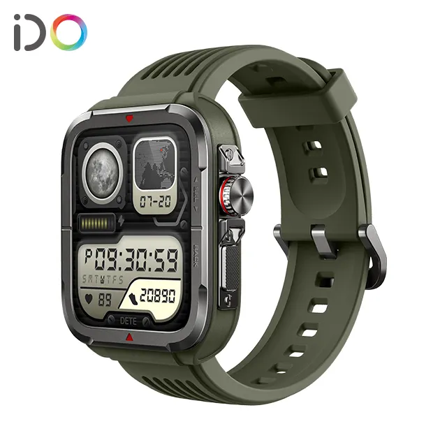 TFT Display Fitness Tracker Unisex Full Touch Screen Big 1.8 Inch Square OEM ODM Silica Gel Wrist Type Blood with Bluetooth