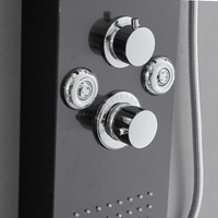 Cascade Spa Jets Douche Intelligente Panneau Mural Panneau De Douche Led Pluie Système De Salle De Bains Panneau De Douche Colonne Tours En Acier Inoxydable 304