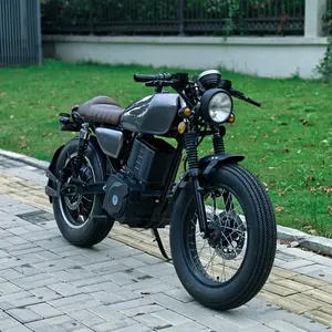 Fabrika fiyat CG 125 Vintage stil 5000W Motor 50Ah lityum pil elektrikli motosiklet disk frenler ile