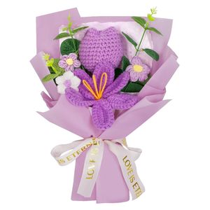 Bestseller: Bouquet di Fiori all'Uncinetto - Tulipani Realizzati per Regali di Laurea, Compleanno, Decorazione Casa (<span class=keywords><strong>Viola</strong></span>) - Product Image 5