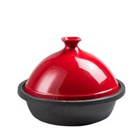 Grand Tajine en fonte marocain avec couvercle, en argile blanche, compatible induction