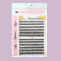 Cils en grappe DIY Neon Lime Pop 50D D Curl 14-20mm, style graphique, color block, lumineux, tendance, streetwear, spectacle