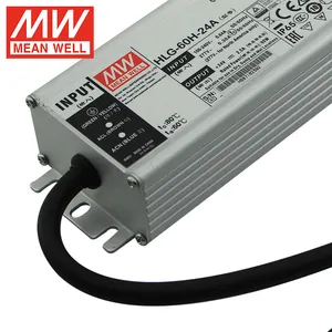 MeanWell HLG-60H-24A 60W 24V 2.5A กันน้ําปรับแรงดันไฟฟ้า LED ไดร์เวอร์ IP65