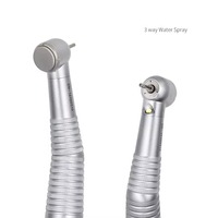 Handpiece Gigi LED Kustom Kecepatan Tinggi 3 Arah Semprotan E-Generator 2/4 Lubang Tombol Tekan Turbin Udara untuk Peralatan Kedokteran Gigi