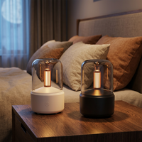 Diffuseur d'arômes ultrasonique portable avec éclairage LED, humidificateur d'huiles essentielles en plastique noir et blanc pour la maison