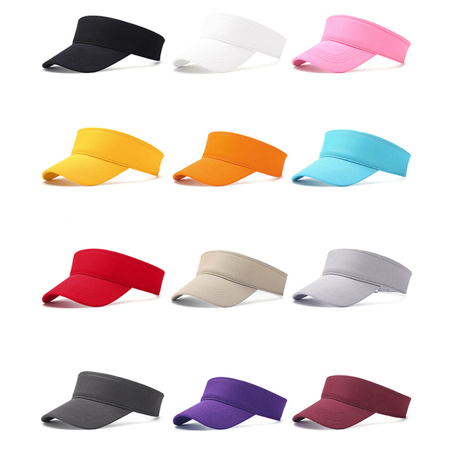 Custom Logo Women Men Adjustable Sublimation Sun Visor Cap Hat  Promotion Election Sports Golf Visors
