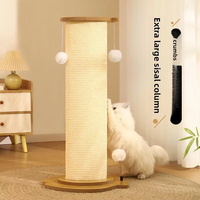 Griffoir vertical en sisal de haute qualité, grand format, respectueux de l'environnement, intégrant un arbre à chat et des jouets pour chat