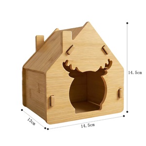 Maison en bois pour chinchilla, abri naturel pour petits animaux, cabane pour chinchilla, écureuil, sugar glider en cage - Product Image 3
