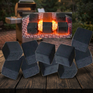 Barbecue au charbon de bois de qualité supérieure pour l'extérieur, briquettes de coquille de noix de coco 100% inodores, combustion longue durée 3-4 heures, haute teneur en calories 7000J, gris - Product Image 2