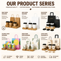 Ensemble d'emballages personnalisés pour café - Sac en papier kraft et gobelet à café jetable avec impression de logo