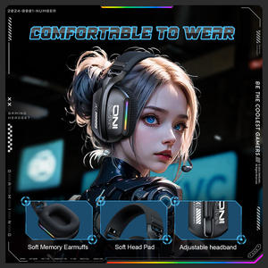 ONIKUMA GT808 Headphone gaming, headset over-ear Stereo 2.4GHz tiga mode, kabel + BT 5.3 dengan mikrofon RGB - Product Image 3