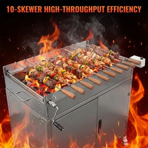 <span class=keywords><strong>Asador</strong></span> <span class=keywords><strong>de</strong></span> Acero Inoxidable con Motor <span class=keywords><strong>de</strong></span> Cadena y Batería Recargable, Estilo Souvla Foukou Cipriota Griega, para Barbacoa, con Gabinete <span class=keywords><strong>de</strong></span> Almacenamiento - Product Image 3