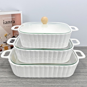 공장 직판 타원형 주방용품 논스틱 조리기구 세트 식기 세라믹 수프 냄비 요리 냄비 세트 캐서롤 - Product Image 1