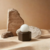 Pot à crème carré créatif avec couvercle sphérique - Emballage cosmétique en céramique marron mat, flacons de soin de la peau de luxe