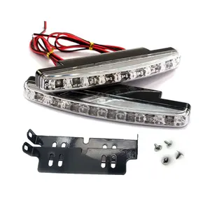 Araba LED sinyal ampul DRL çalışma sis lambası gündüz farı otomatik montaj şekillendirme süper parlak beyaz harici 12V 8LED