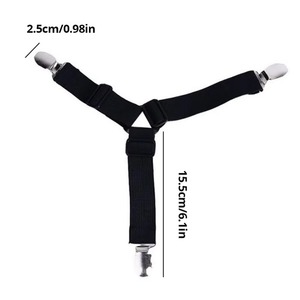 4 piezas/lote de sujetadores de sábanas, organizadores de sábanas, clips para fundas de colchón, correas elásticas ajustables para el hogar. - Product Image 3
