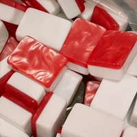 Jeu de Mahjong en Acrylique Marbré Oxblood, 160 Tuiles, 4 Joueurs, Fabricant de Jeux de Société Américains