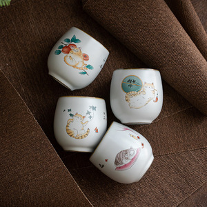 Service à thé <span class=keywords><strong>Kung</strong></span> <span class=keywords><strong>Fu</strong></span> tasse de dégustation de thé grande capacité Master Cup boîte-cadeau Film d'ouverture supportable bol à thé en porcelaine tasse à thé boîte-cadeau - Product Image 4