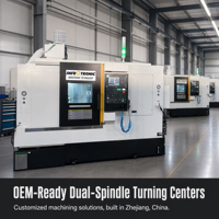 Centre d'usinage CNC horizontal double Infrotronic MS20Y, tour à tourelle 12 postes à axe Y, léger, automatique, pour l'aérospatiale et l'automotive