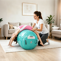 Rouleau de gymnastique gonflable vert menthe avec pompe, baril d'air stable pour l'entraînement de gymnastique et le yoga, plusieurs tailles