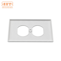 Plaque murale pour prise double 1-gang en polycarbonate incassable, cache-prise blanc en plastique thermodurcissable pour boîtier de prise électrique