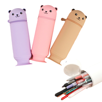 Usine En Gros Silicone Papeterie Organisateur Durable Stylo Sac Cas pour Étudiants Fantaisie Crayon Pochette Sacs D'école