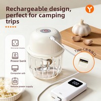 Sarımsak Ezici Sarımsak Presi Mini Ev Tipi Sarımsak Doğrayıcı Kıyma Makinesi Bebek Maması Blenderi PP ve Cam Gövdeli