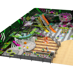 Trẻ em thương mại trẻ em công viên sân chơi trong nhà thiết bị không khí Coaster trượt bên trong sân chơi với công viên Trampoline - Product Image 1