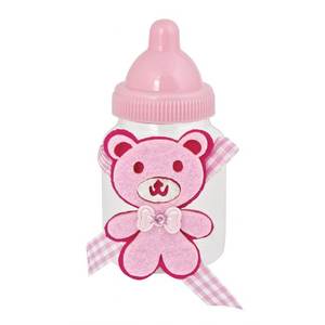 Botella de Alimentación FAVOR para Bebés, con Asa, Diseño de Animales de Dibujos Animados en Rosa, Libre de BPA, Material de Vidrio, PPSU, Silicona y PP, Segura para Niños - Product Image 1