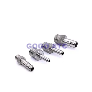 SMC type High quality fittings KGE10-00 O.D 10mm thread bulkhead union 304 stainless steel pneumatic fittings High temperature