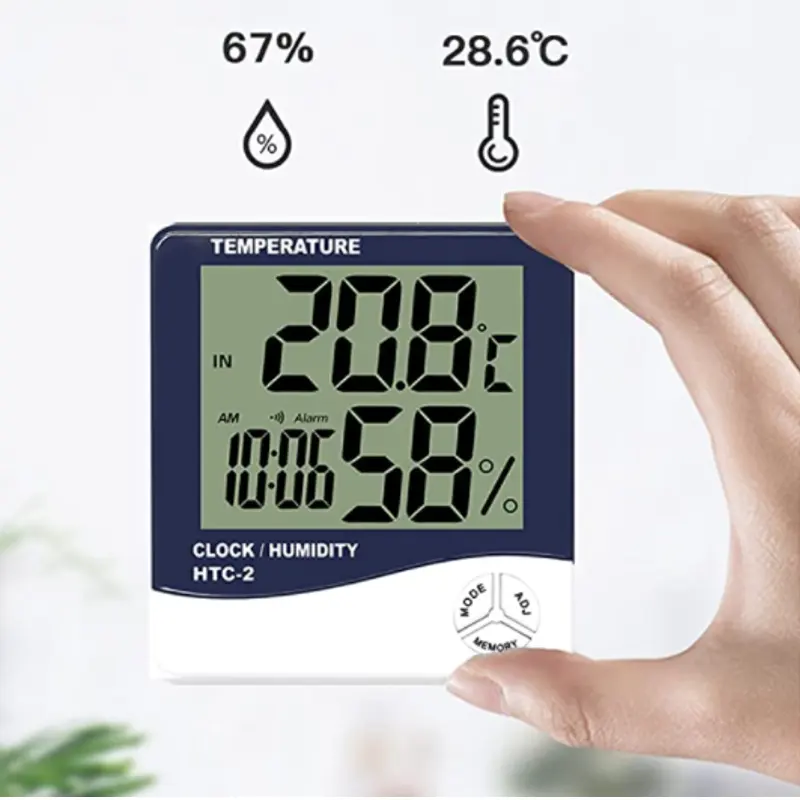 Best Price Household Digital Smart Room Alarm Clock Time Wall Mounted Stand Temperature and Humidity Monitor Instruments