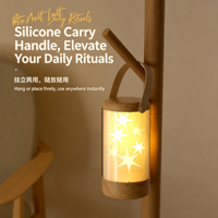 Lampe d'Ambiance Murale Rechargeable en Bois en Forme d'Étoile pour Chambre d'Enfant, Veilleuse USB pour Chambre à Coucher, Idéale pour une Ambiance Confortable à la Maison