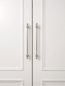 Poignées de meuble en alliage de zinc argenté et titane sculptées de style français vintage pour armoires, placards et tiroirs - Product Image 3