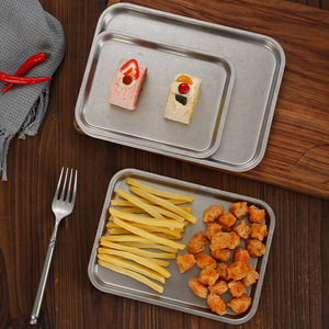 Stainless Steel <b>Snack</b> <b>Tray</b> Rectangular Food Serving Plate For Hotel Restaurant Use - Product Image 4