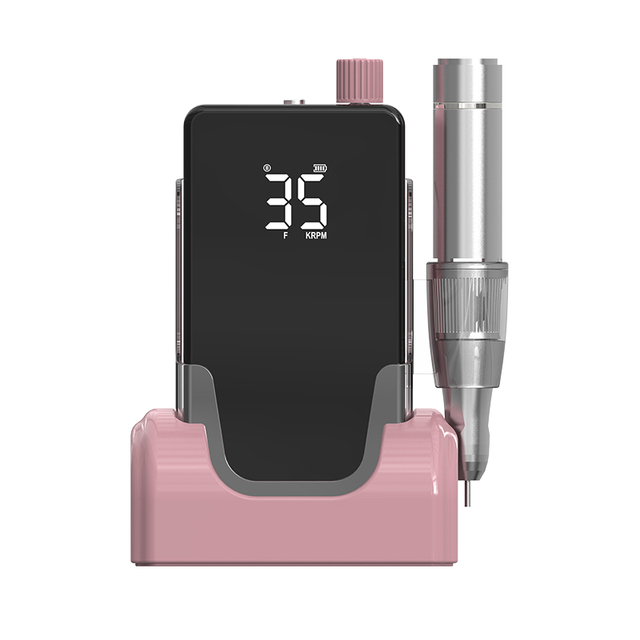 New Arrival 35000RPM High Speed Low Noise Carbon Brush Cordless Rechargeable Nail Drill Machine Professional Factory