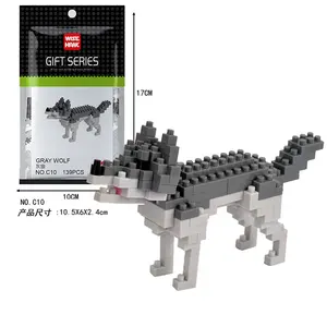 매직 미니 블록 세트 조립 동물 새 강아지 말 호랑이 물고기 다이아몬드 브릭 빌딩 장난감 만화 반려동물 장식품 선물 - Product Image 4