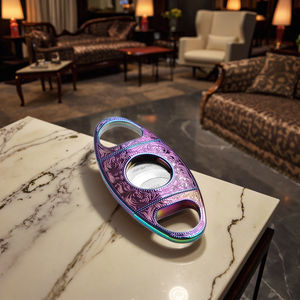 JIFENG JF-J06 blu metallo affilato in acciaio inox lame tagliasigari con scatola regalo in pelle - Product Image 4