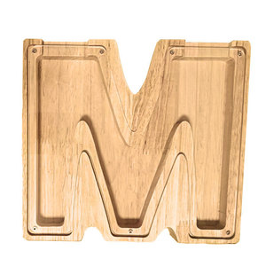 Hucha de madera con forma de letra C para niños, caja de dinero portátil con función de grabado - Product Image 3