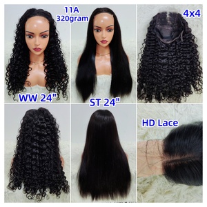 Letsfly 4x4 <b>Lace</b> Closure Straight Hair Bangs <b>Wigs</b> 10A 11A Raw Virgin Brazilian <b>Wigs</b> 100% Human Hair 14 to 32inch 250 to 350gram - Product Image 2