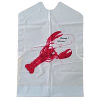 Vente en gros de bavoirs jetables en plastique PE pour homard avec logo personnalisé tablier de fête pour écrevisses et fruits de mer bavoir pour restaurant