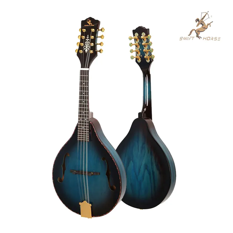 Grosir kualitas tinggi manual kayu cemara 8-string listrik mandolin gitar Cina toko pabrik gitar listrik